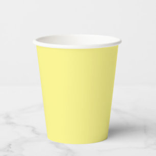 Minimalist pale yellow plain solid modern paper cups