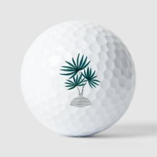 Minimalist Palm Leaves in Striped Vase – Modern Golf Balls