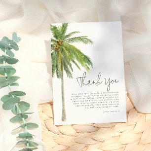 Minimalist Palm Tree Boho Tropical Bridal Shower Thank You Card