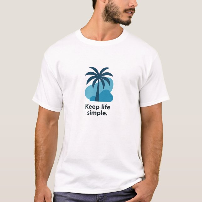 Minimalist Palm Tree T-Shirt – Keep Life Simple |  (Front)