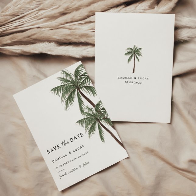 Minimalist Palm Trees wedding invitation (Creator Uploaded)