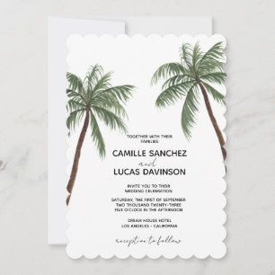 Minimalist Palm Trees wedding invitation