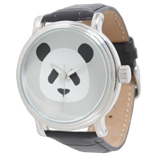 Minimalist Panda Pattern - Light Gray Watch