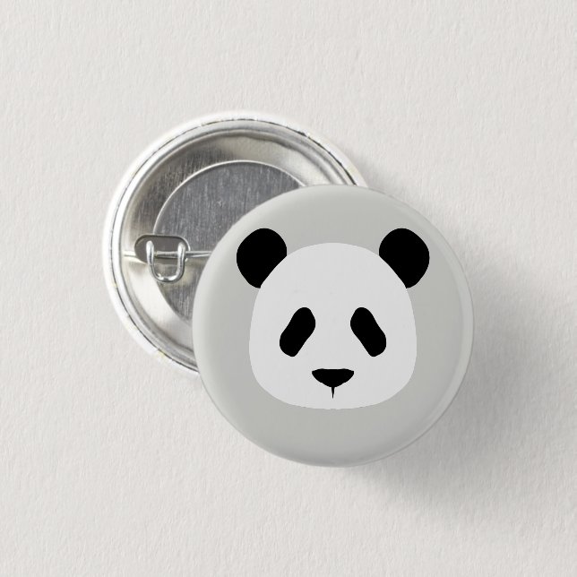 Minimalist Panda Pattern - Light Grey 3 Cm Round Badge (Front & Back)