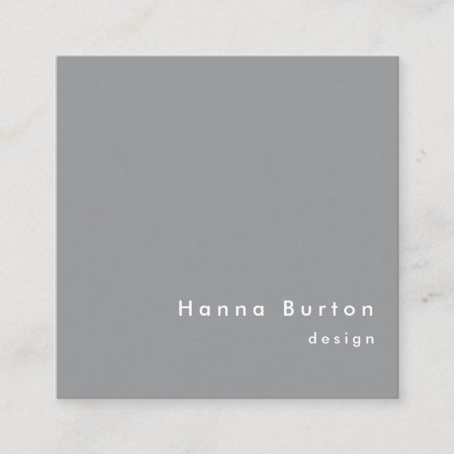 Minimalist Pantone Ultimate Grey Square Business Card (Front)