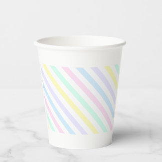 Minimalist Paper Gobelet Pastel Stripes Cups