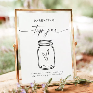 Minimalist Parenting Tip Jar and Advice Game Poster