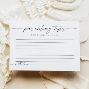 Minimalist Parenting Tips Baby Shower Game Card