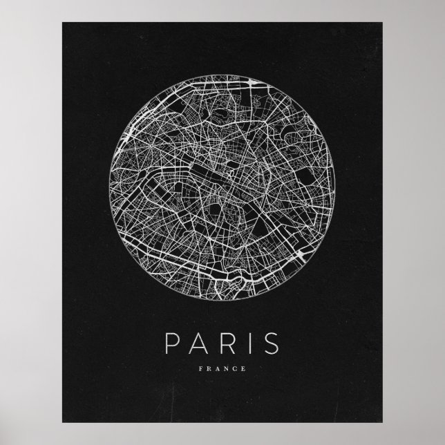 Minimalist Paris City Map Poster (Front)