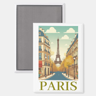 Minimalist Paris France Eiffel Tower Parisian Magnet