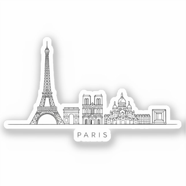 Minimalist Paris Skyline Line Art (Front)