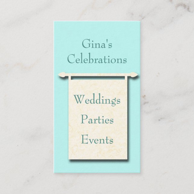 Minimalist Party Planning Business Card (Front)