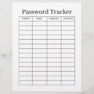 Minimalist Password Tracker  Flyer