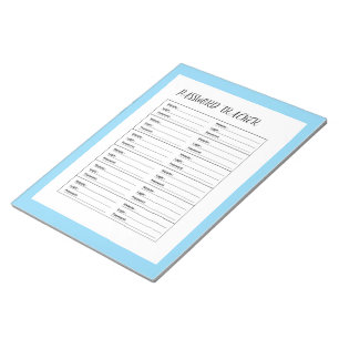 Minimalist Password Tracker Logbook Notepad