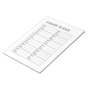 Minimalist Password Tracker Logbook Notepad