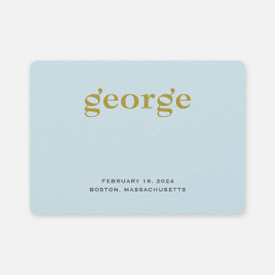 Minimalist Pastel Blue Boy Birth Announcement