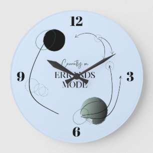 Minimalist Pastel Blue Modern Clock with Planets