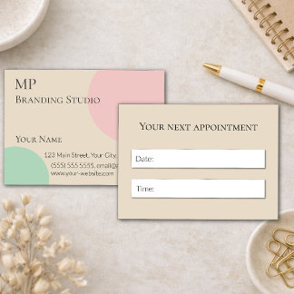 Minimalist Pastel Branding Design Appointment Card