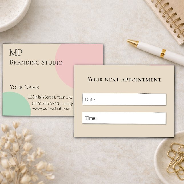 Minimalist Pastel Branding Design Appointment Card (Creator Uploaded)