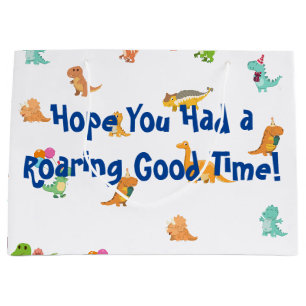 Minimalist Pastel Dinosaur Party Favor Bags