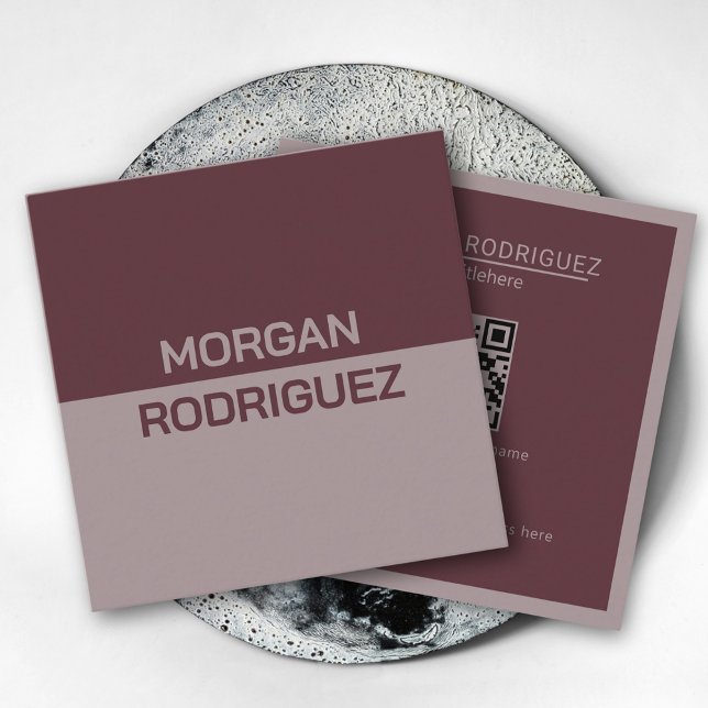 Minimalist pastel earthy colours modern QR code Square Business Card (Minimalist pastel earthy colors modern QR code Square Business Card)