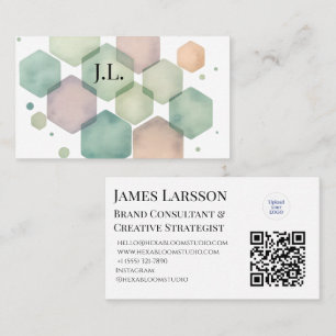 Minimalist Pastel Geometric Creative Professionals Business Card