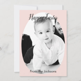 Minimalist Pastel Happy Easter custom photo Holiday Card