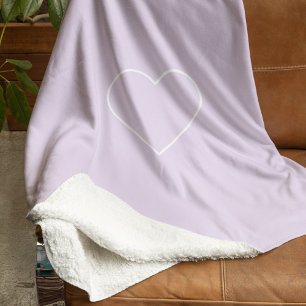 Minimalist Pastel Lavender Heart Modern  Sherpa Blanket