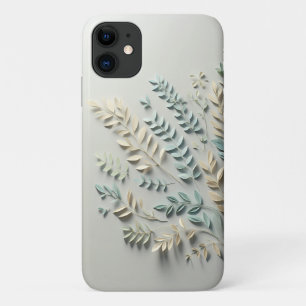 Minimalist Pastel Leaf Paper Cut Art - Modern Bota Case-Mate iPhone Case