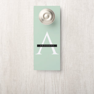 Minimalist Pastel Mint Personalised Name Door Hanger