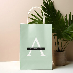 Minimalist Pastel Mint Personalised Name Large Gift Bag