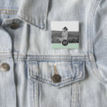 Minimalist Pastel Mint Personalised Name & Photo 15 Cm Square Badge<br><div class="desc">Minimalist Pastel Mint Personalised Name & Photo</div>