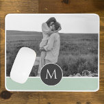 Minimalist Pastel Mint Personalised Name & Photo Mouse Pad<br><div class="desc">Minimalist Pastel Mint Personalised Name & Photo</div>