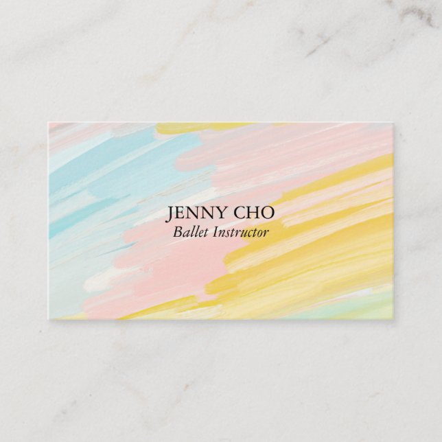 Minimalist pastel painting textured business card (Front)