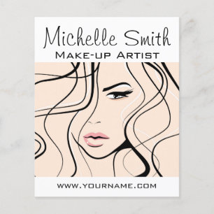 Minimalist Pastel Peach Elegant Feminine Makeup Flyer