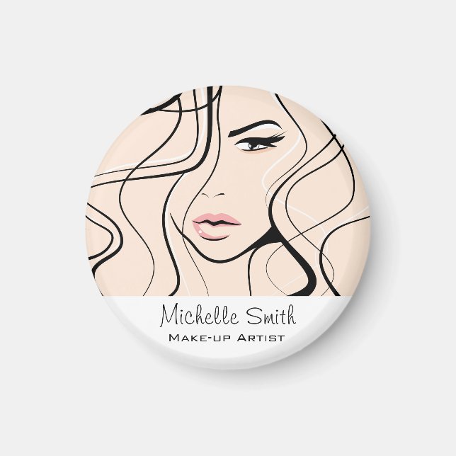Minimalist Pastel Peach Elegant Feminine Makeup Magnet (Front)