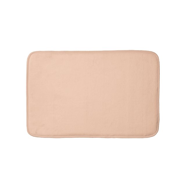 Minimalist pastel peach solid elegant modern chic bath mat (Front)
