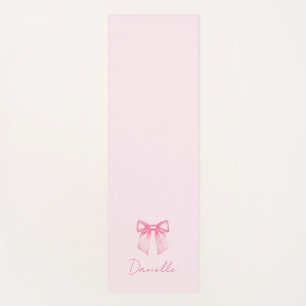 Minimalist Pastel Pink Bow Exercise Yoga Mat