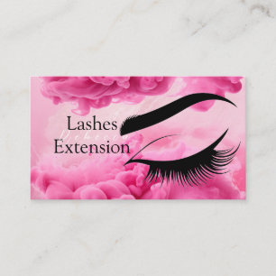Minimalist Pastel Pink Cute Eyelashes illustration Business Card