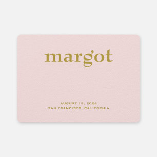 Minimalist Pastel Pink Girl Birth Announcement