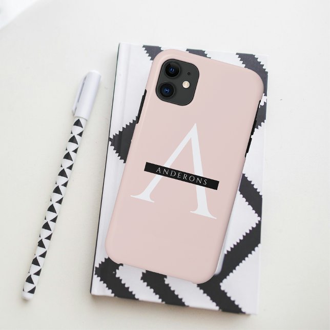 Minimalist Pastel Pink Personalised Name Case-Mate iPhone Case (Creator Uploaded)