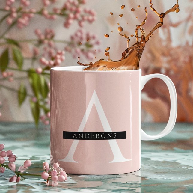 Minimalist Pastel Pink Personalised Name Coffee Mug (Creator Uploaded)
