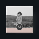 Minimalist Pastel Pink Personalised Name & Photo 15 Cm Square Badge<br><div class="desc">Minimalist Pastel Pink Personalised Name & Photo</div>