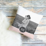 Minimalist Pastel Pink Personalised Name & Photo Cushion<br><div class="desc">Minimalist Pastel Pink Personalised Name & Photo</div>
