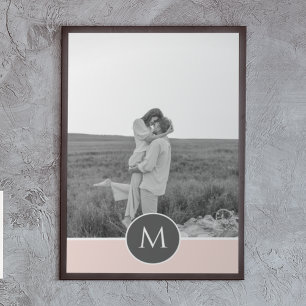 Minimalist Pastel Pink Personalised Name & Photo Poster