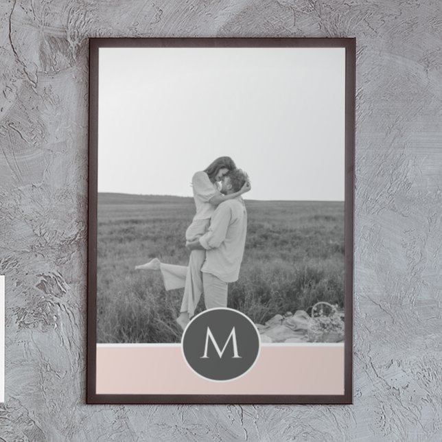 Minimalist Pastel Pink Personalised Name & Photo Poster (Creator Uploaded)
