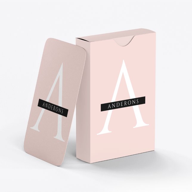 Minimalist Pastel Pink Personalised Name Playing Cards (Creator Uploaded)