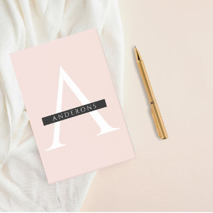 Minimalist Pastel Pink Personalised Name Post-it Notes
