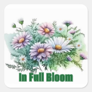 Minimalist Pastel Watercolor Flower Bouquet Person Square Sticker