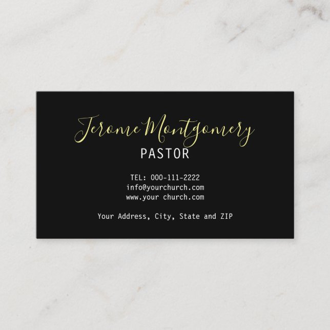 Minimalist Pastor Business Card (Front)